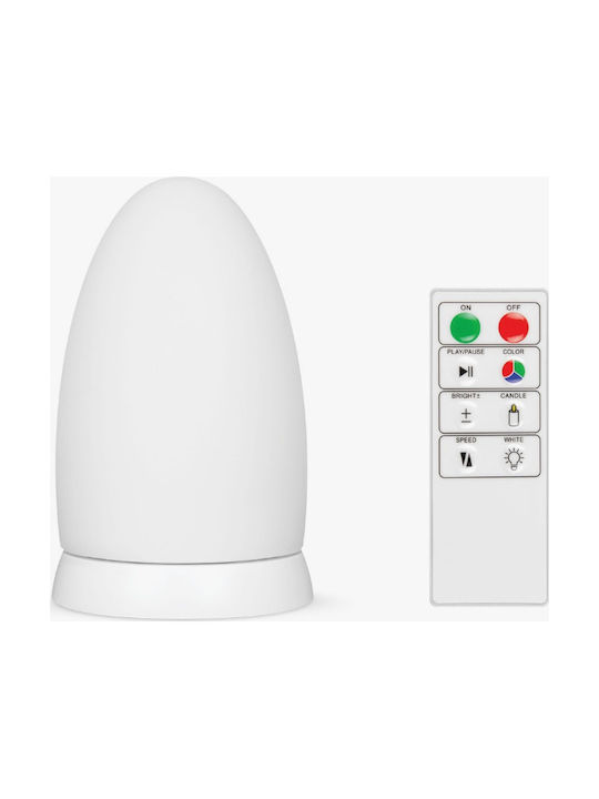 VK Lighting VK/05078/RGB Επιτραπέζιο Διακοσμητικό Φωτιστικό με Φωτισμό RGB LED Μπαταρίας σε Λευκό Χρώμα